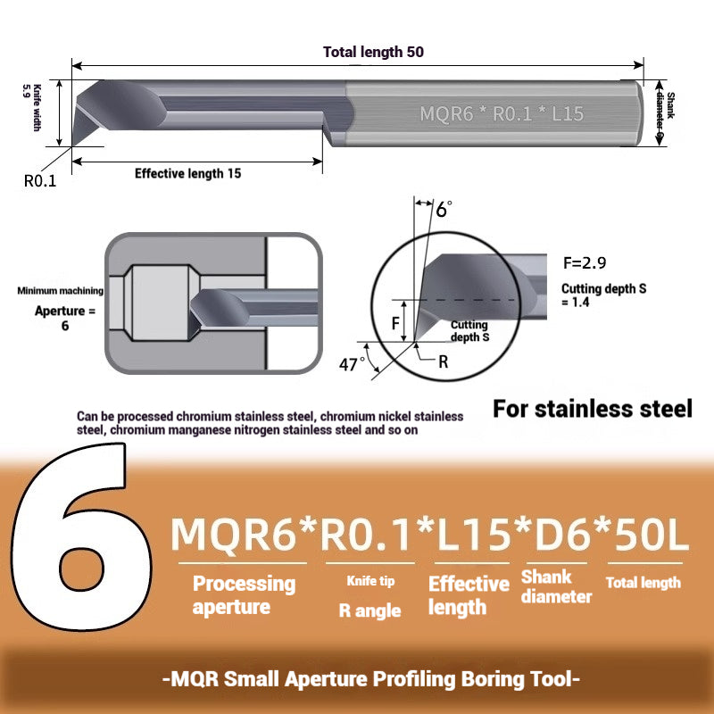 1127-Profiling Turning Tools Small Bore Boring Tools CNC Stainless Steel Aluminum MQR Turning Bore Micro Turning Tools Boring Turning Tools Shandong Denso Pricision Tools Co.,Ltd.